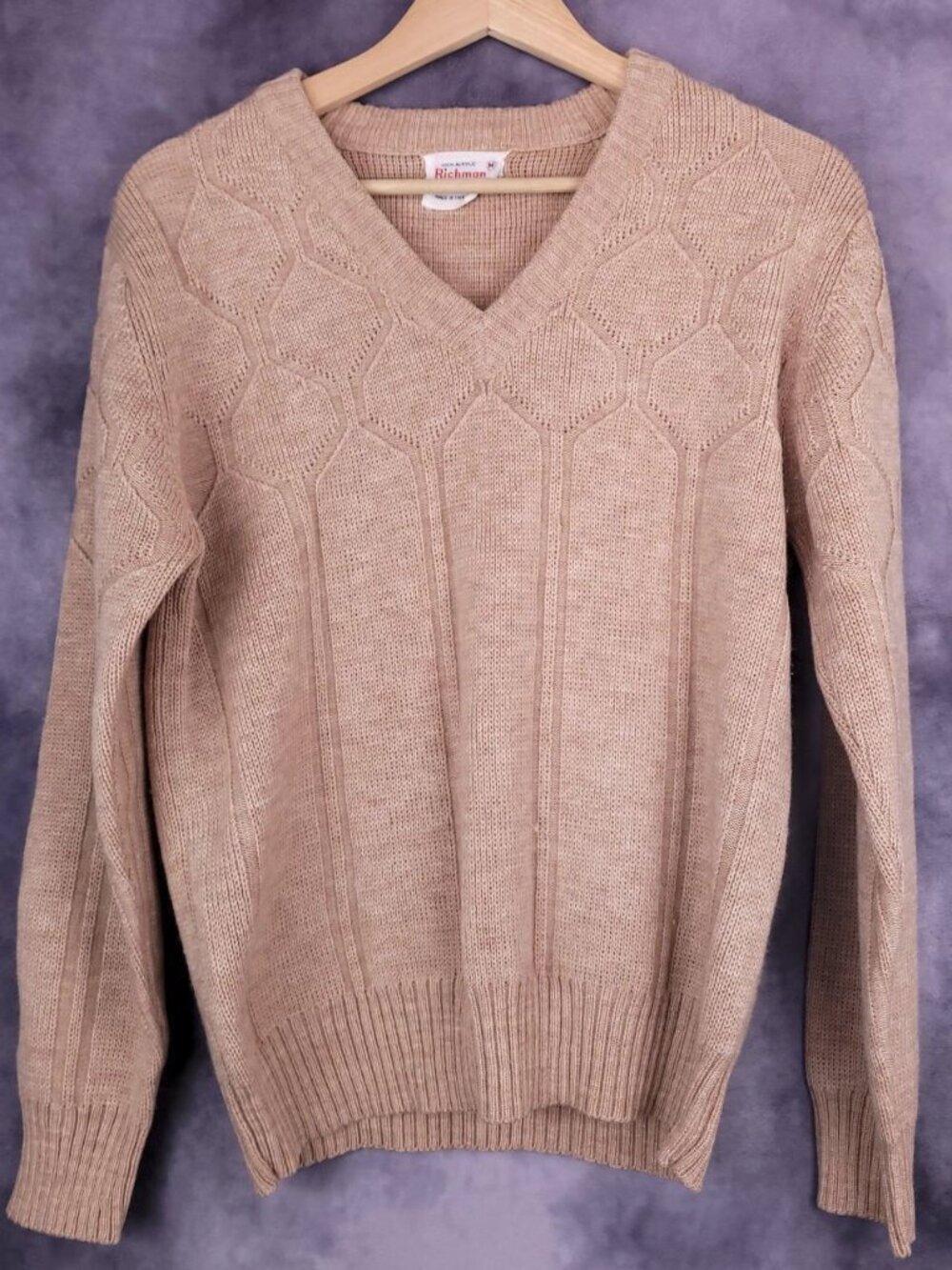 Vintage 70s patterned Richman Brothers preppy trad ivy old money style sweater